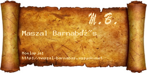 Maszal Barnabás névjegykártya